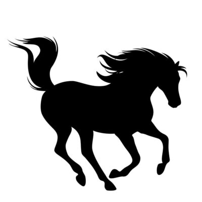 Silhouette cheval galop
