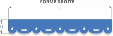 Mesures pour lambrequin forme droite